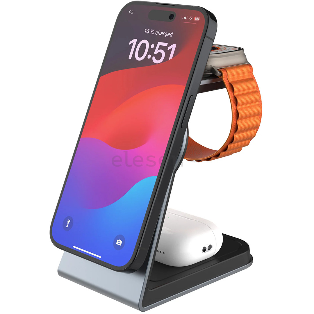 Fixed MagPowerstation Alu, pilkas - Įkrovimo stovas