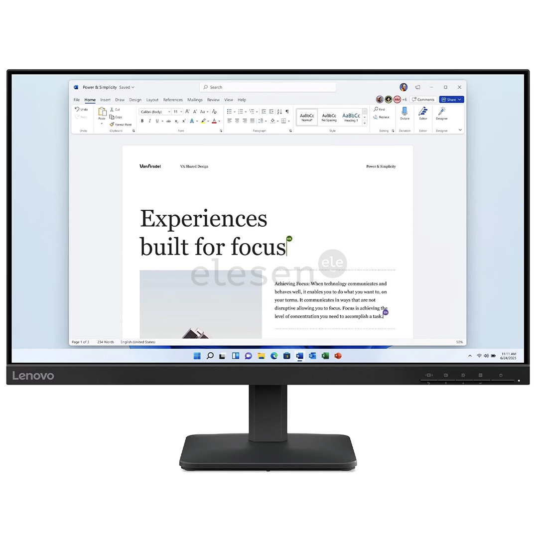 Lenovo L24-41, 24'', FHD, IPS, 100 Hz, juodas - Monitorius 67DAKAC1EU