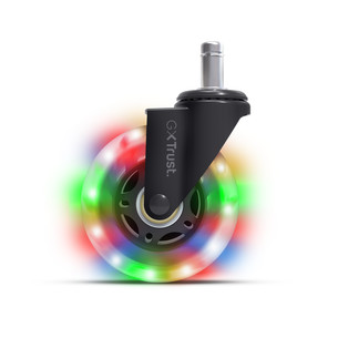 Trust GXT 701 Gel Chair Casters, LED, 5 vnt., juodi - Ratukai žaidimų kėdei 25803
