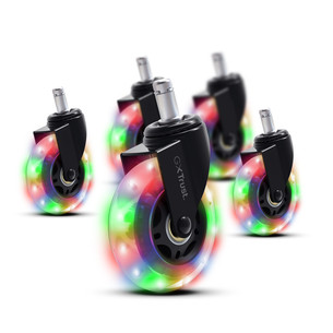 Trust GXT 701 Gel Chair Casters, LED, 5 vnt., juodi - Ratukai žaidimų kėdei