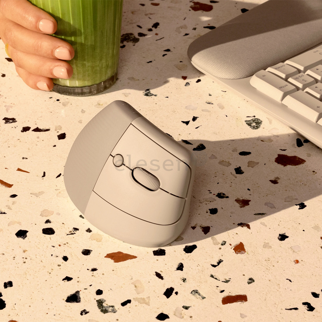 Logitech Lift Vertical Ergonomic, pilka - Belaidė pelė