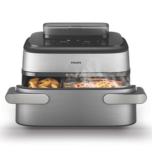 Philips 5000 Series, 9,5 l, 2750 W, garų funkcija, sidabro spalvos/juoda - Karšto oro gruzdintuvė
