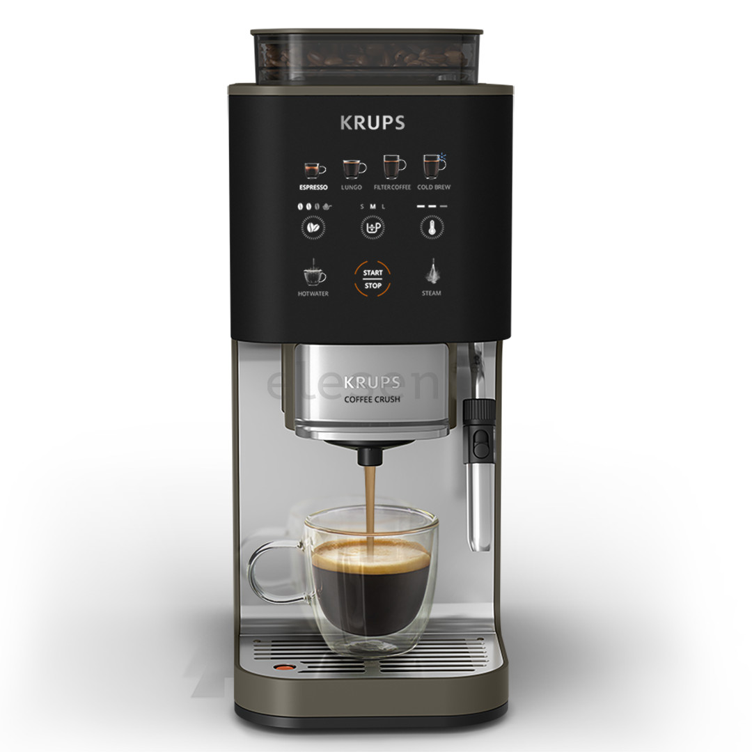 Krups Coffee Crush Experience, juodas/sidabro spalvos - Kavos aparatas