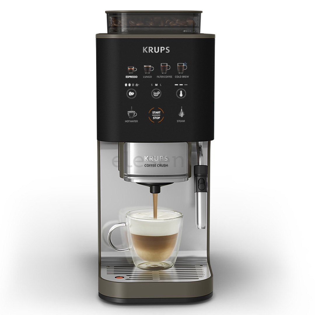 Krups Coffee Crush Experience, juodas/sidabro spalvos - Kavos aparatas