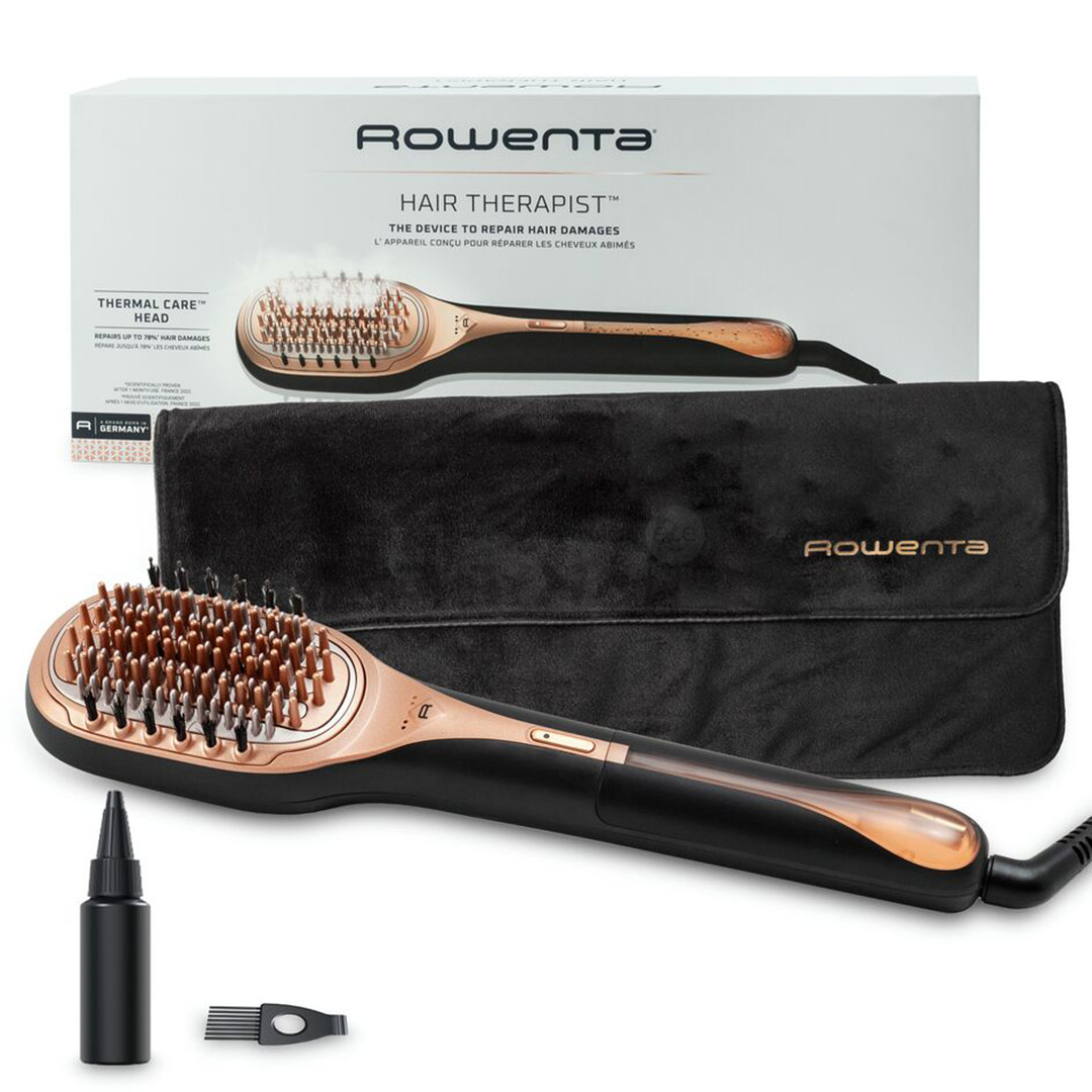 Rowenta Hair Therapist™, 165 W, juodas/vario spalvos - Garinis plaukų šepetys