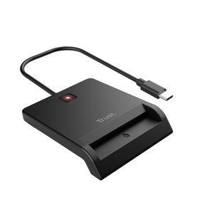 Trust Primo Smart ID Card Reader, USB-C, USB-A, black - Smart card reader 26253