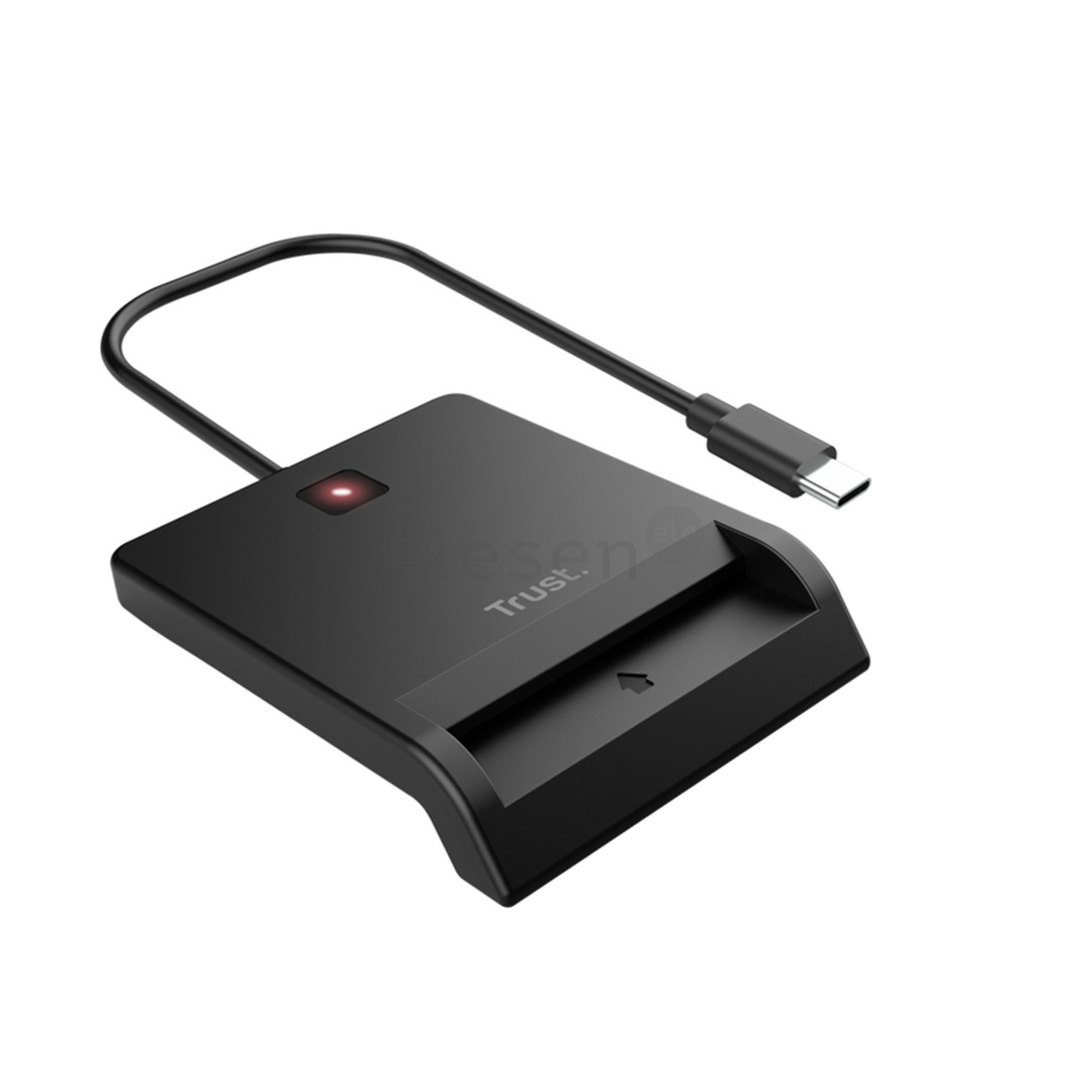 Trust Primo Smart ID Card Reader, USB-C, USB-A, black - Smart card reader
