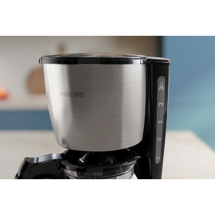 Philips Daily Collection, water tank 1.2 L, black/inox - Coffee maker Item - HD7459/20
