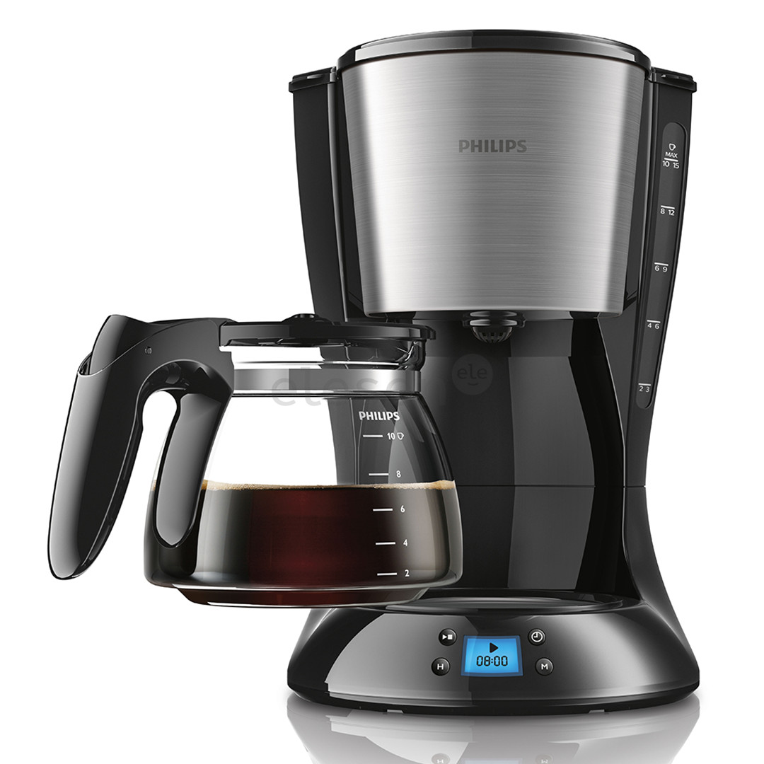 Philips Daily Collection, water tank 1.2 L, black/inox - Coffee maker Item - HD7459/20