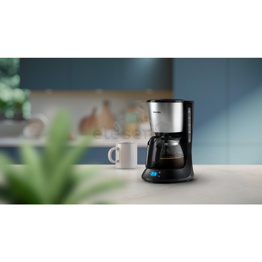 Philips Daily Collection, water tank 1.2 L, black/inox - Coffee maker Item - HD7459/20