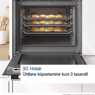 Bosch, Series 6, pyrolytic cleaning, 71 L, black - Built-in oven
