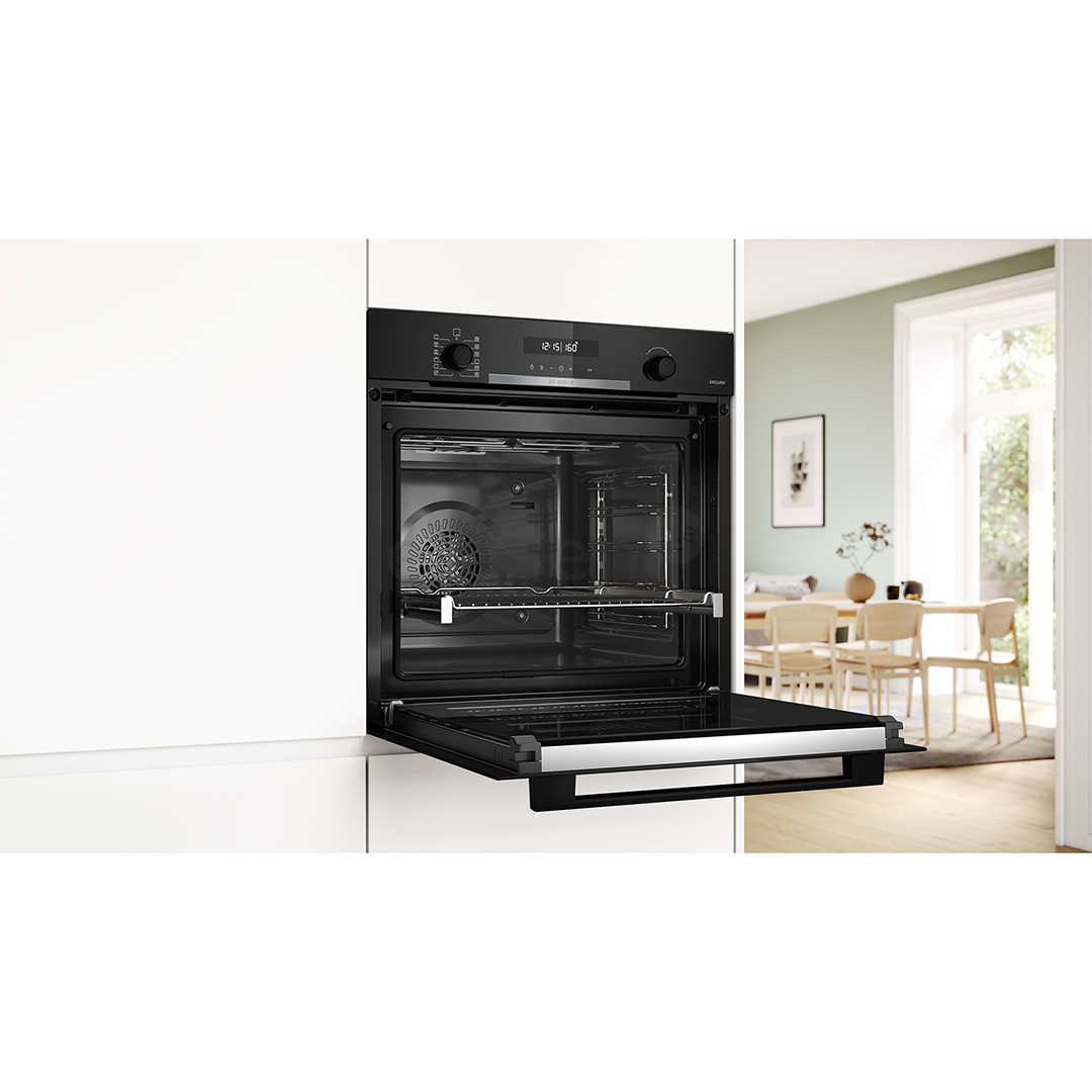 Bosch, Series 6, pyrolytic cleaning, 71 L, black - Built-in oven