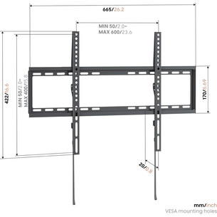 Vogel's UP 6003 Fixed L, 40 - 80", black - TV wall mount