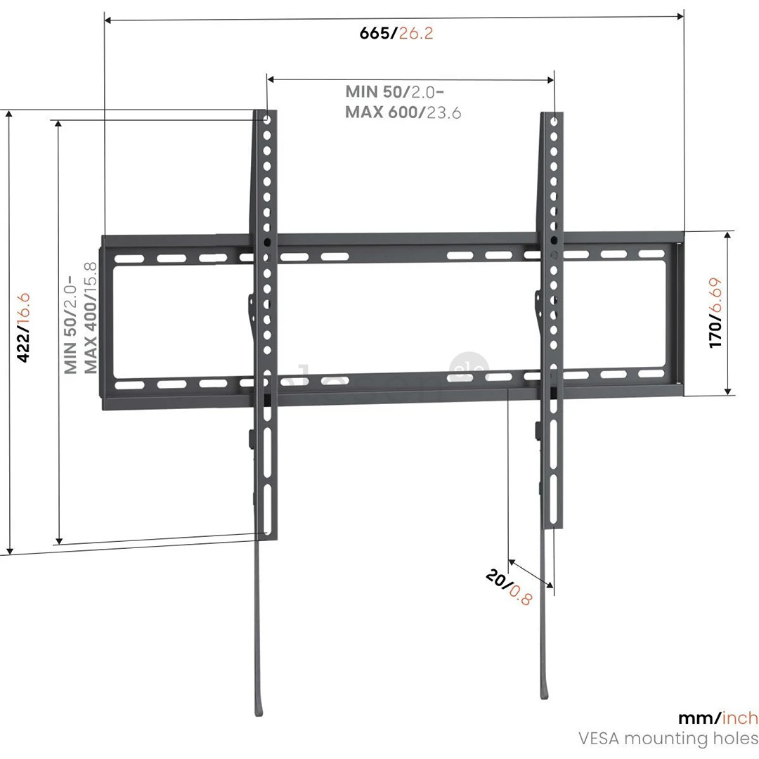 Vogel's UP 6003 Fixed L, 40 - 80", black - TV wall mount