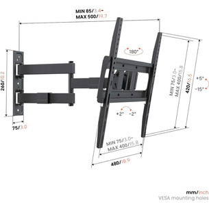Vogel's UP 4043 Full-Motion M, 32-65", black - TV wall mount