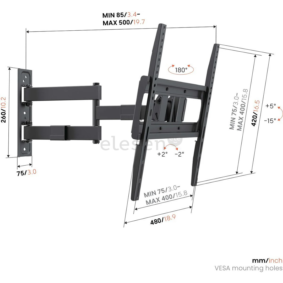 Vogel's UP 4043 Full-Motion M, 32-65", black - TV wall mount