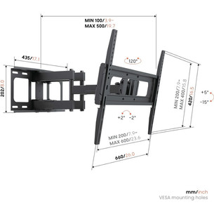 Vogel's UP 6053 Full-Motion L, 40-80", black - TV wall mount