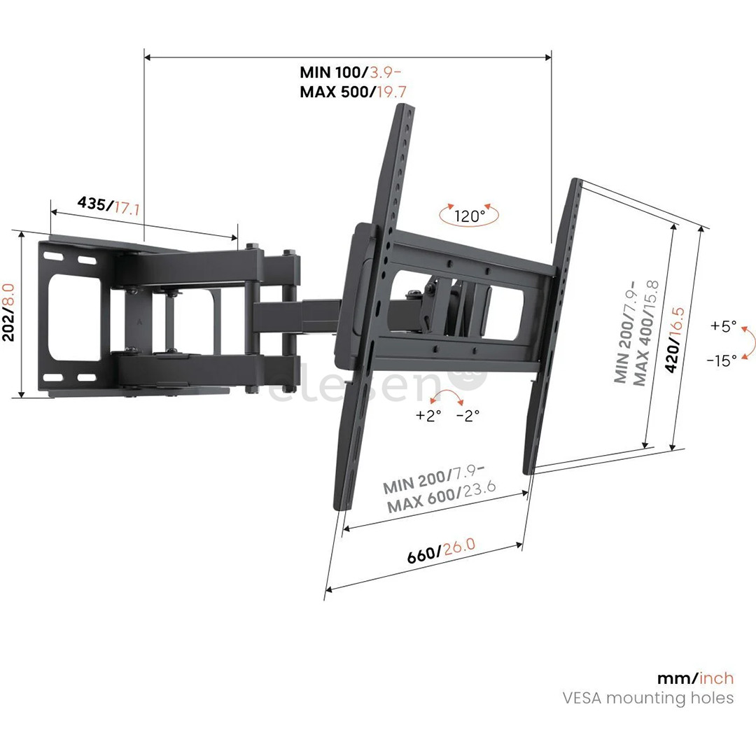 Vogel's UP 6053 Full-Motion L, 40-80", black - TV wall mount