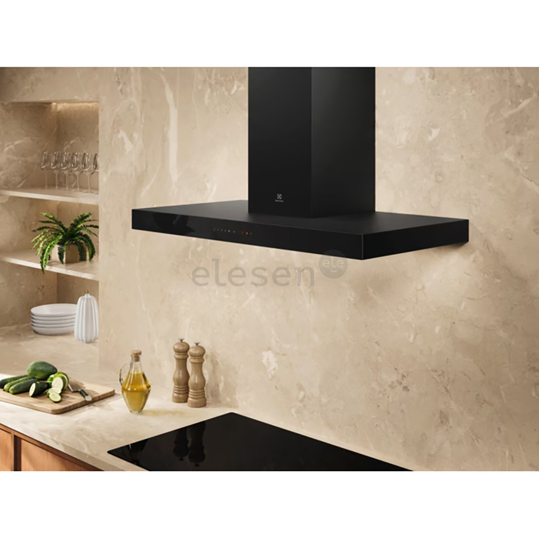 Electrolux 700 Series, Hob2Hood, 730 m³/val., plotis 89,8 cm, juodas - Gartraukis