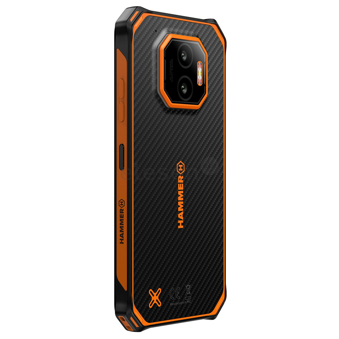 HAMMER Energy X2 5G, 6GB, 128GB, juodas/oranžinis - Išmanusis telefonas