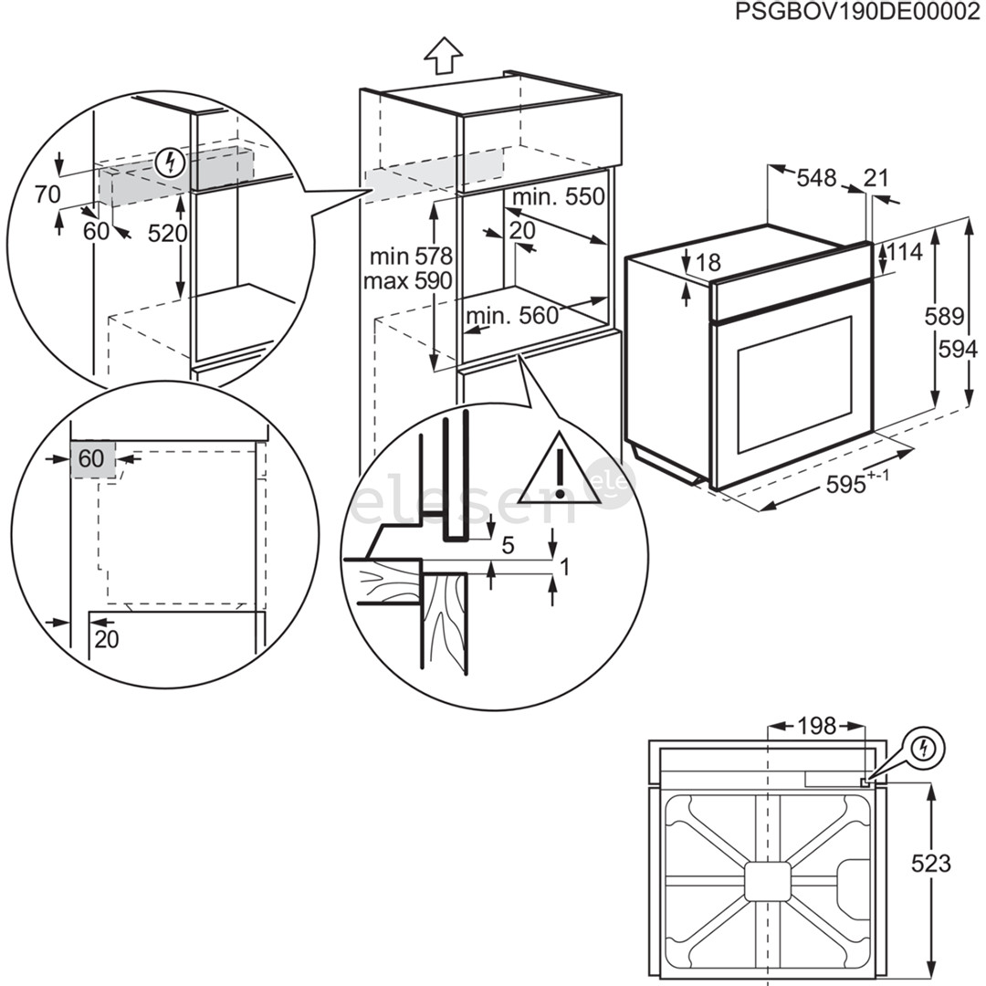 Electrolux 700 Series MealAssist with PizzaExpert 700, 72 L, pirolizė, juoda - Įmontuojama orkaitė