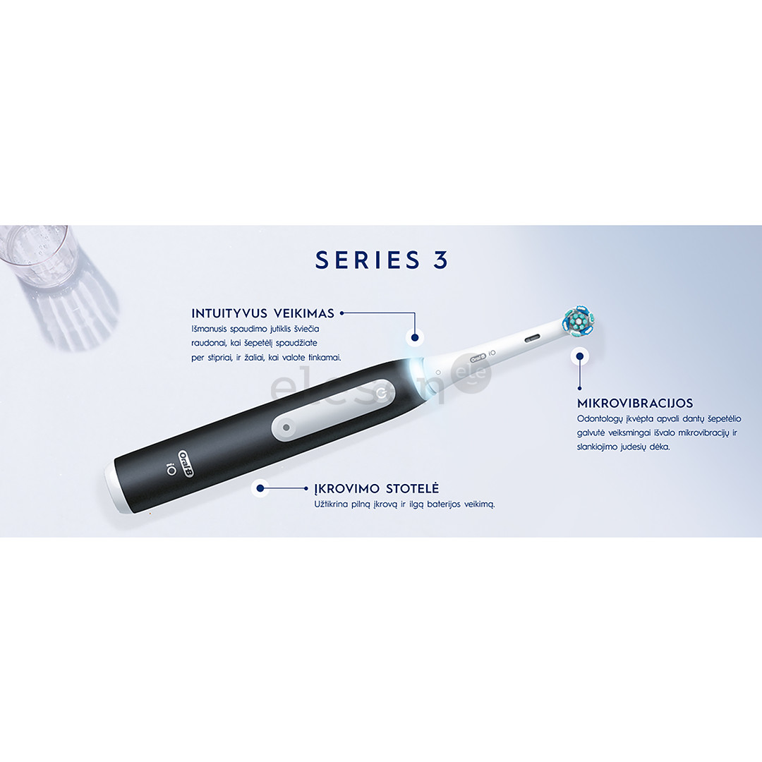 Braun Oral-B iO3, šviesiai mėlynas - Elektrinis dantų šepetėlis