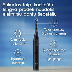 Braun Oral-B iO2, kelioninis dėklas, juodas - Elektrinis dantų šepetėlis