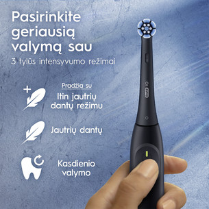 Braun Oral-B iO2, kelioninis dėklas, juodas - Elektrinis dantų šepetėlis