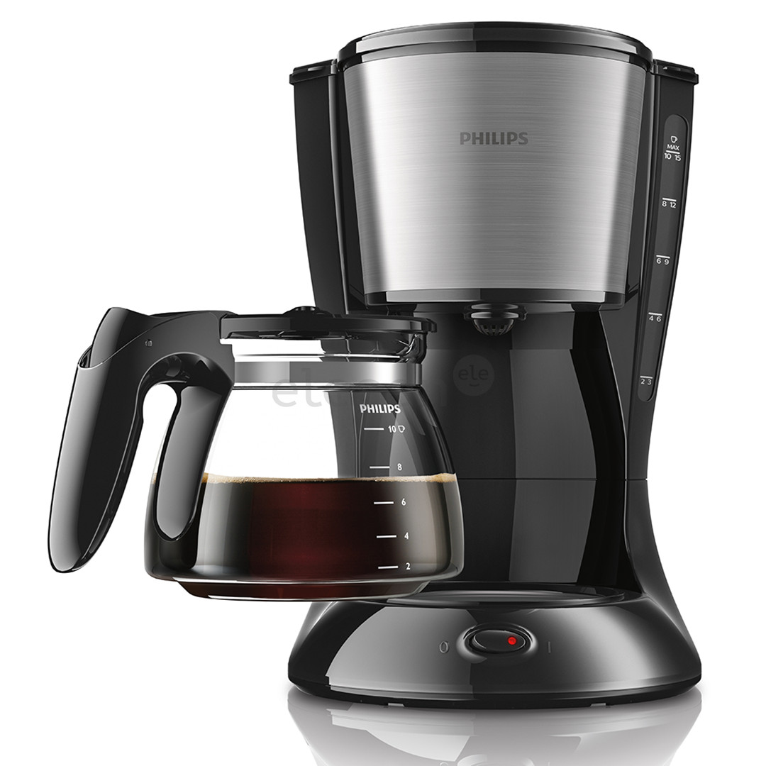 Philips Daily Collection, резервуар для воды 0,6 л, черный/серебристый - Кофеварка Товар - HD7435/20