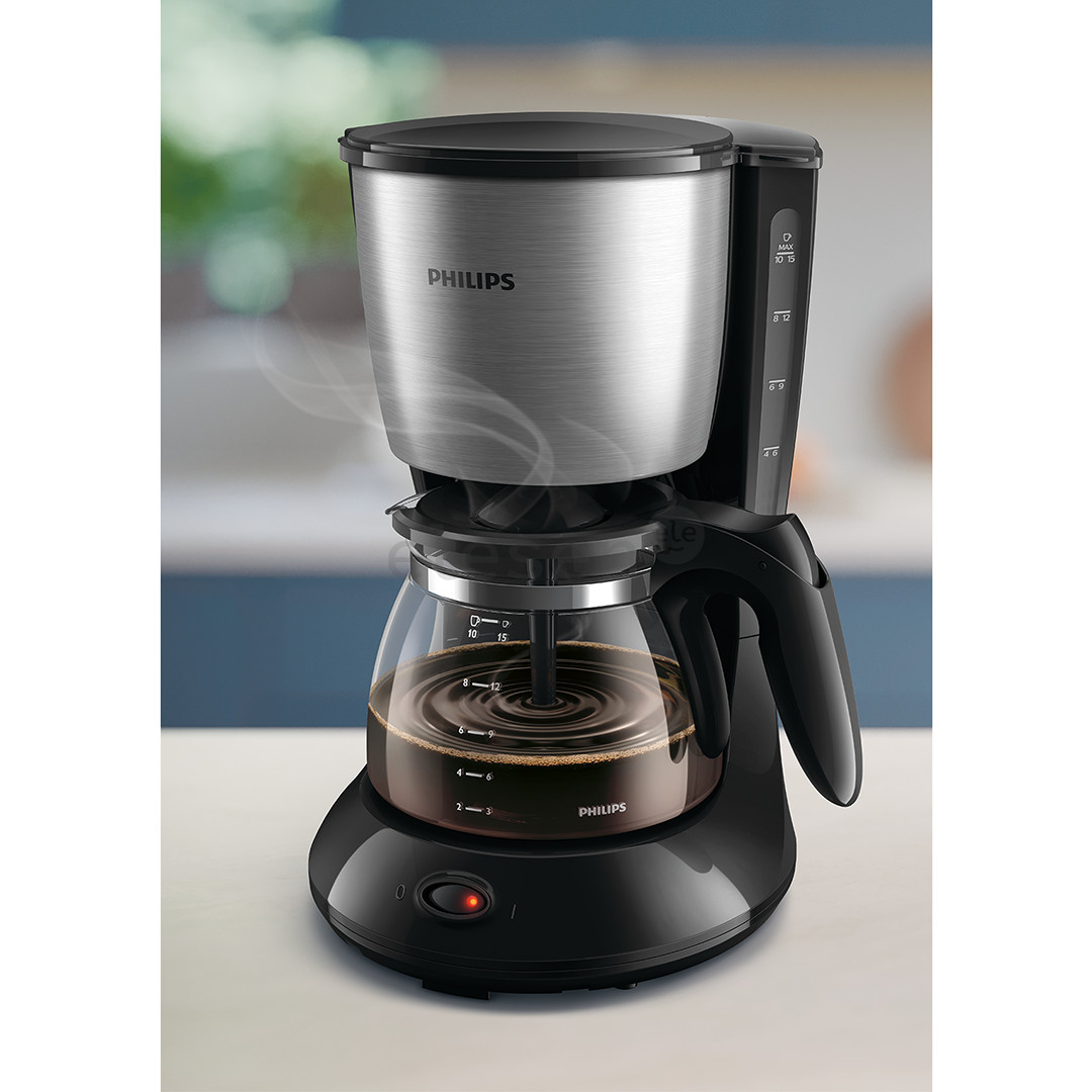 Philips Daily Collection, резервуар для воды 0,6 л, черный/серебристый - Кофеварка Товар - HD7435/20