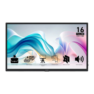 MSI PRO MP165 E6, 16'', USB-C, black - Portable monitor