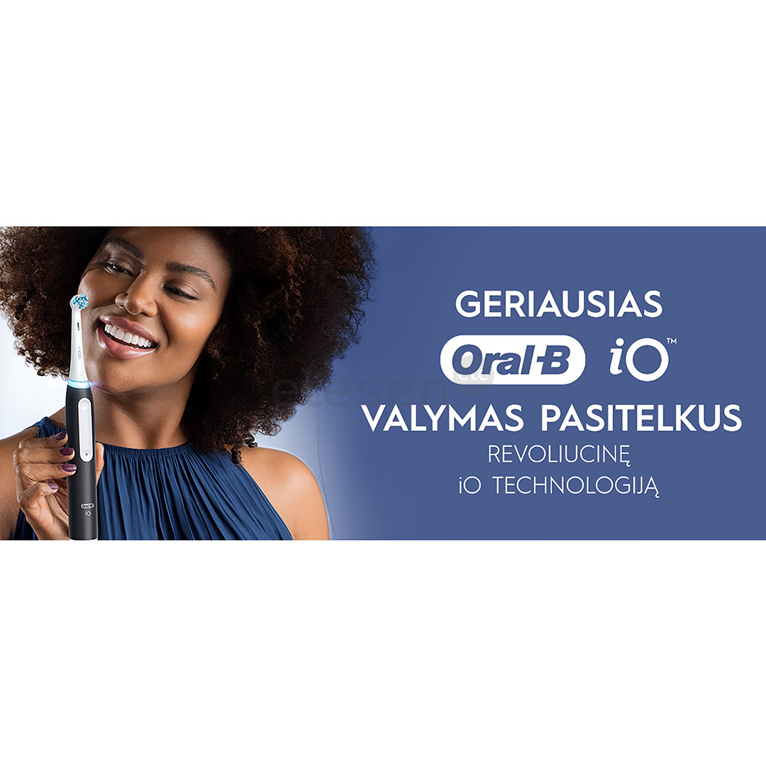 Braun Oral-B iO3, juodas - Elektrinis dantų šepetėlis