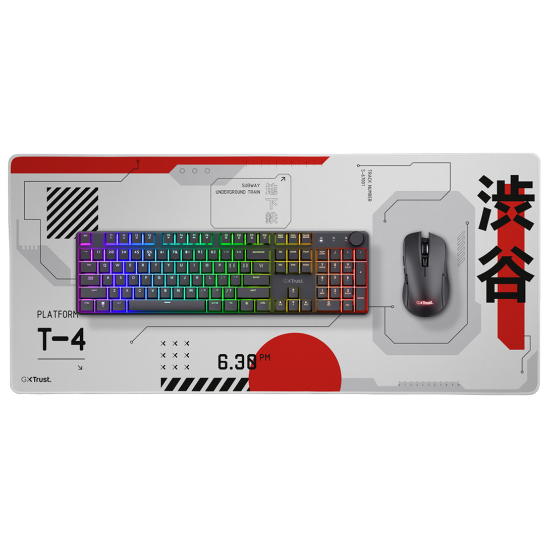 Trust GXT 759 XXL Gaming Mousepad, белый/красный - Коврик для мыши