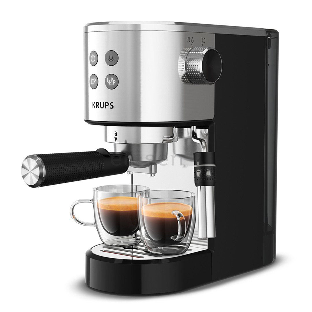 Krups Virtuoso + Pump, nerūdijančio plieno/juodas - Kavos aparatas