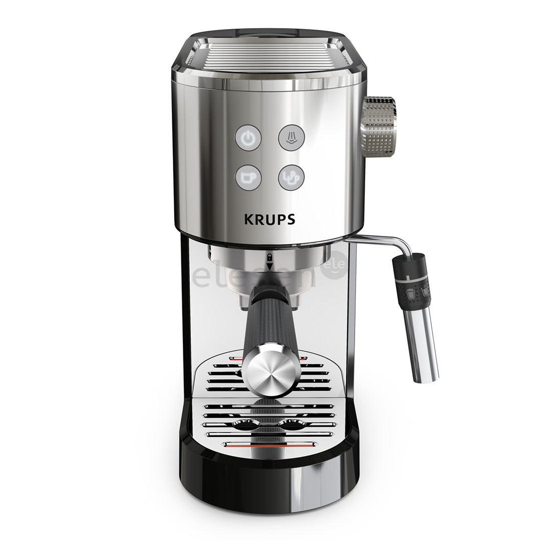 Krups Virtuoso + Pump, nerūdijančio plieno/juodas - Kavos aparatas