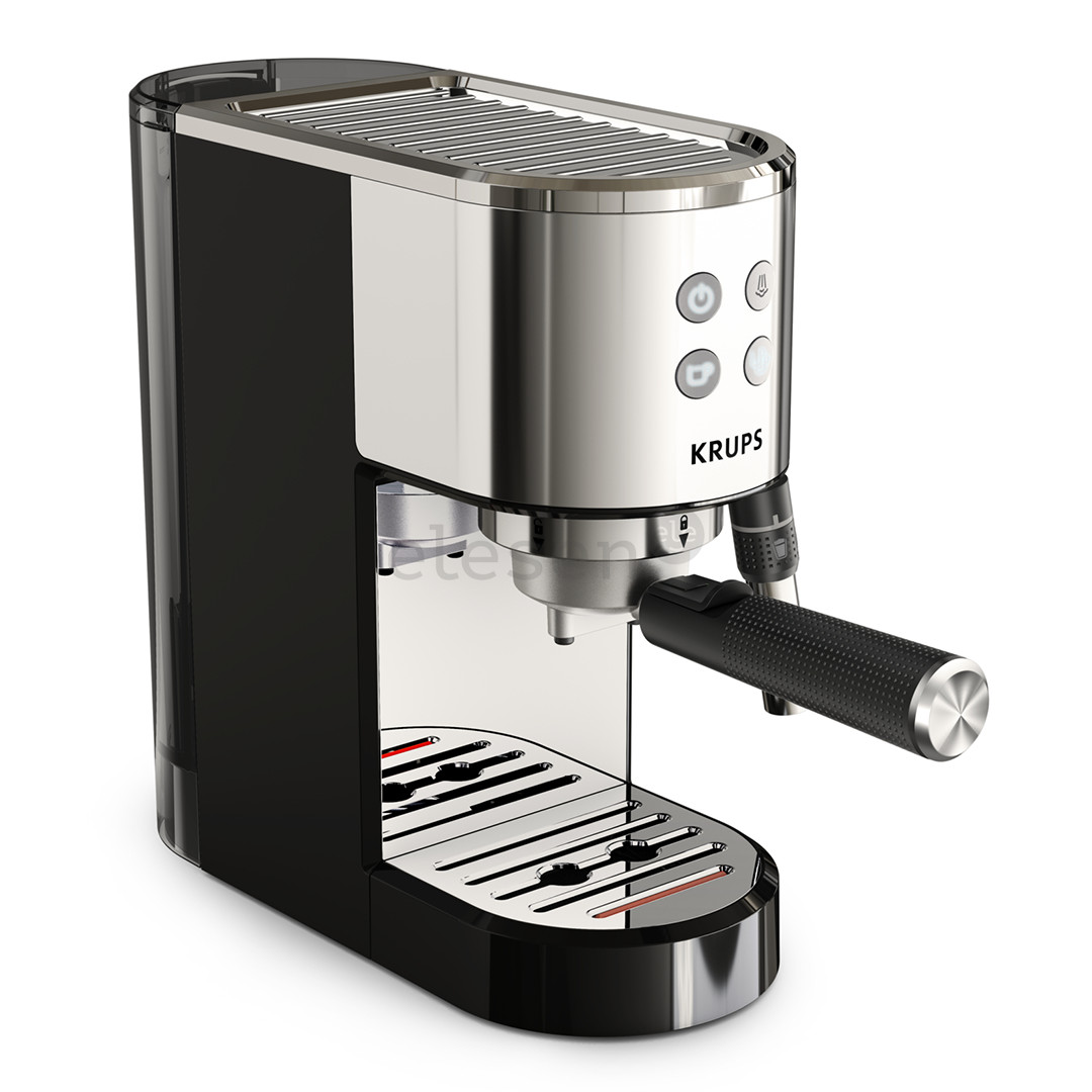 Krups Virtuoso + Pump, nerūdijančio plieno/juodas - Kavos aparatas