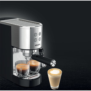 Krups Virtuoso + Pump, nerūdijančio plieno/juodas - Kavos aparatas