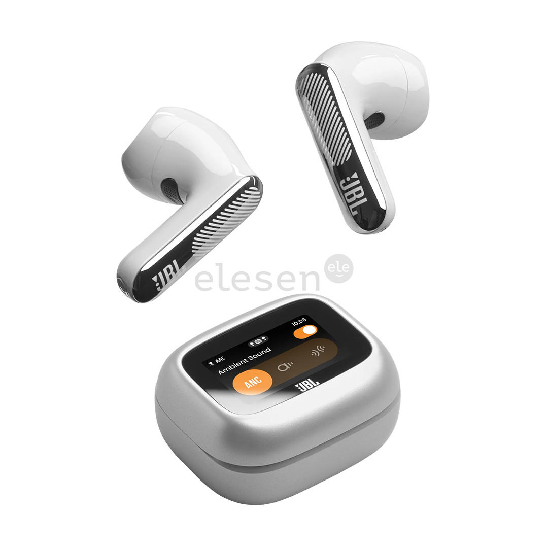 JBL Live Flex 4, sidabro spalvos - Belaidės ausinės