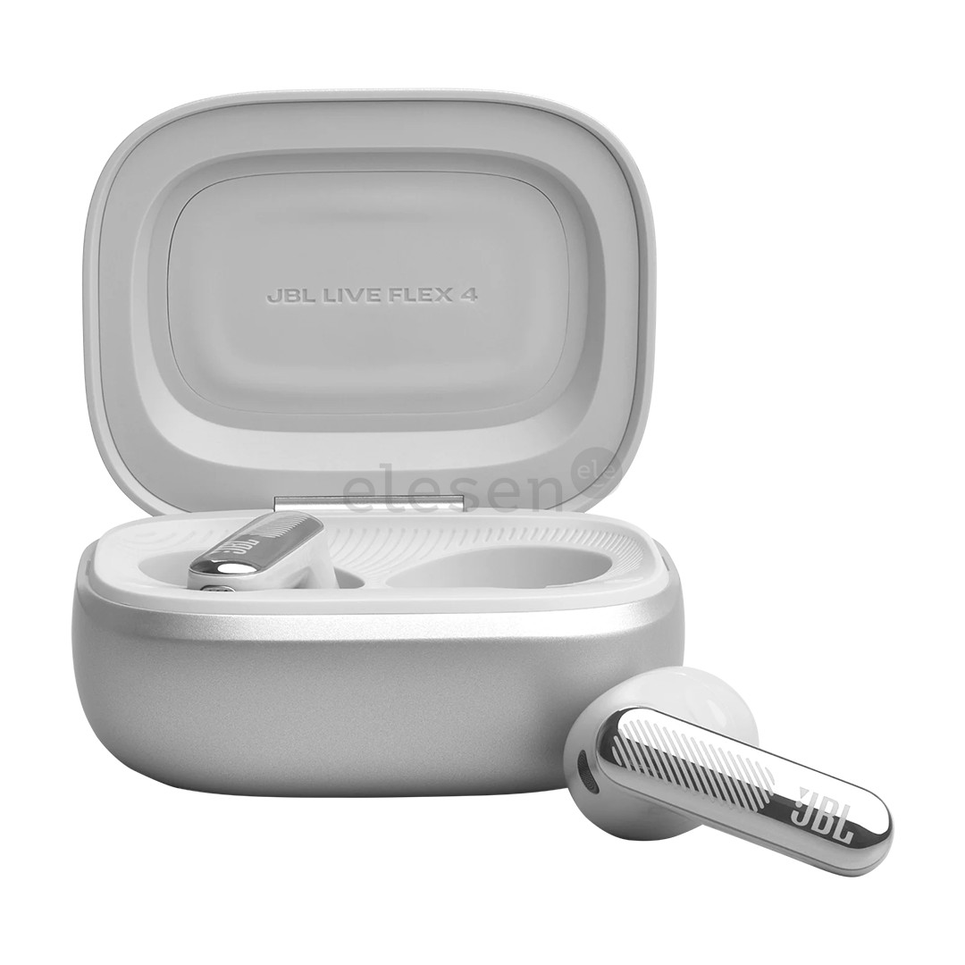 JBL Live Flex 4, sidabro spalvos - Belaidės ausinės