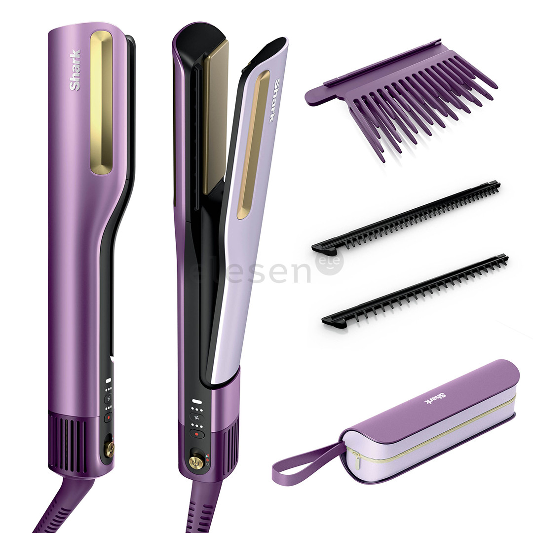Shark SilkiPro, Plum Satin, lilac - Hair straightener & Dryer HT401EUPU