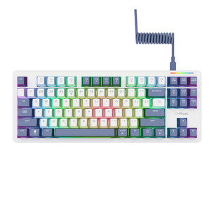 Trust GXT 872 Zyra, TKL, US, белый - Клавиатура