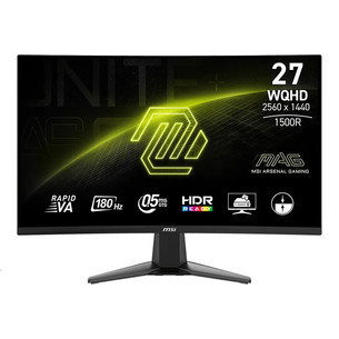 MSI MAG 27CQ6F, 27'', WQHD, Rapid VA, 180 Hz, curved, black - Monitor 9S6-3CD91M-030