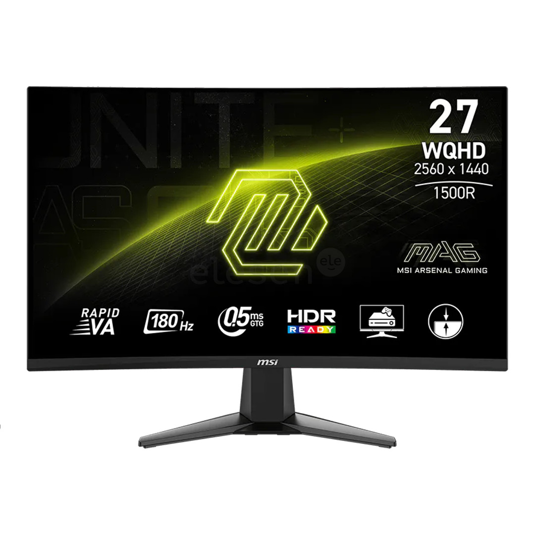 MSI MAG 27CQ6F, 27'', WQHD, Rapid VA, 180 Гц, изогнутый, черный - Монитор 9S6-3CD91M-030