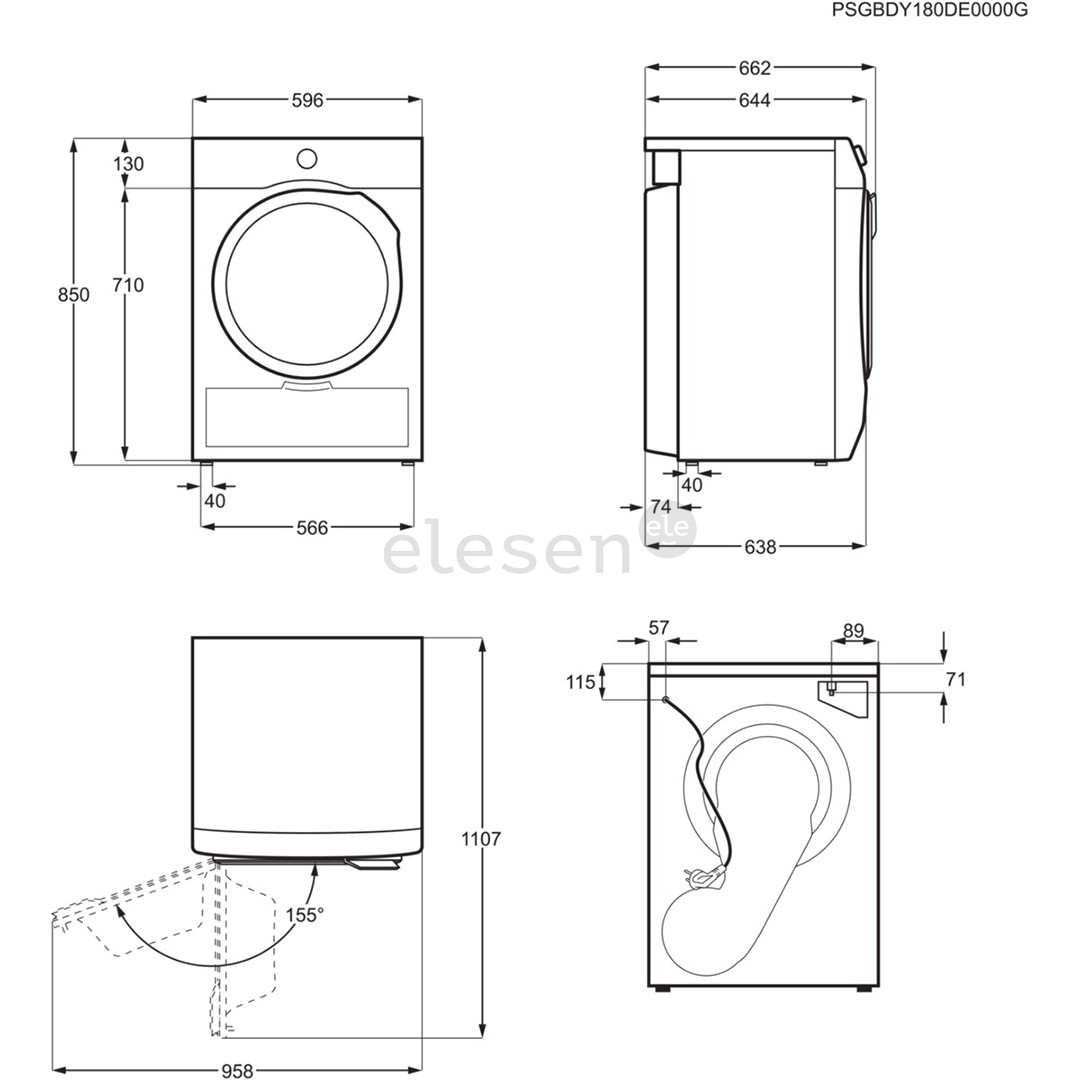 Electrolux 600 Series GentleCare, 9 kg, gylis 63,8 cm - Džiovyklė