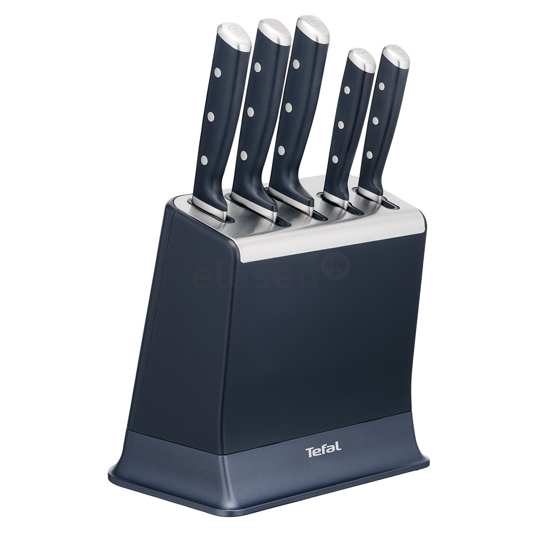 Tefal EverSharp, 5-piece set, stainless steel - Knife set & block K297S644