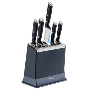 Tefal EverSharp, 5-piece set, stainless steel - Knife set & block