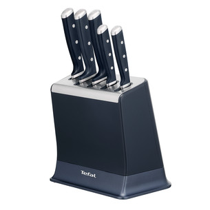 Tefal EverSharp, 5-piece set, stainless steel - Knife set & block