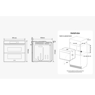 Samsung Dual Cook, pirolizė, 76 L, juoda - Įmontuojama orkaitė