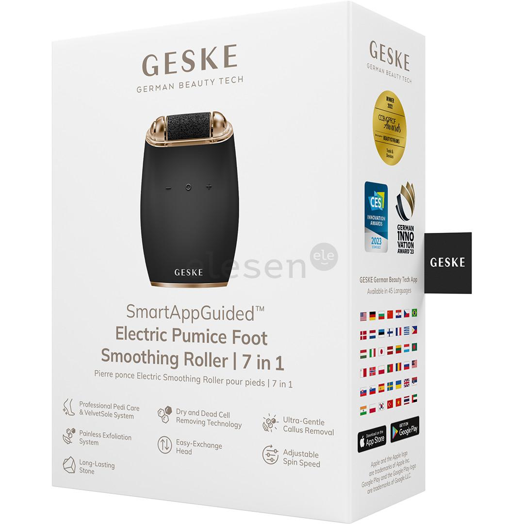 Geske SmartAppGuided, 7-in1, grey - Electric pumice foot smoothing roller