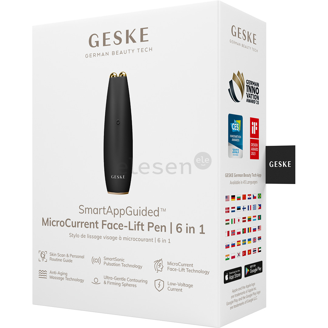Geske SmartAppGuided, 6-in-1, grey - Microcurrent face-lift pen